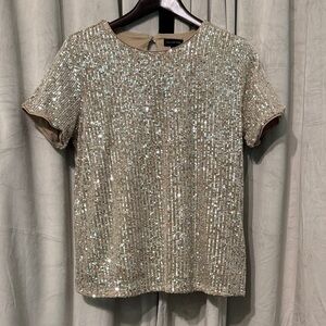 The Limited Gold Sequin Blouse